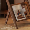 Accent Table with Wooden Frame and Glass Top, Featuring Faux Rattan Shelf