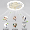 Intelligent Ceiling Fan for Bedrooms with Integrated LED Lighting