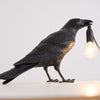 Raven-Inspired Resin Table Lamp