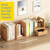 Retractable Desktop Organizer Shelf with Drawers for Books
