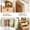 Retractable Desktop Organizer Shelf with Drawers for Books