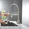360° Rotating Stainless Steel Kitchen Faucet with Pull-Down Sprayer