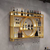 Wall-Mounted Metal Wine Rack for Industrial Style with Bottle Storage