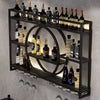 Wall-Mounted Metal Wine Rack for Industrial Style with Bottle Storage