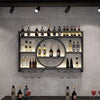 Wall-Mounted Metal Wine Rack for Industrial Style with Bottle Storage