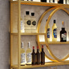 Wall-Mounted Metal Wine Rack for Industrial Style with Bottle Storage
