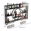 Wall-Mounted Metal Wine Rack for Industrial Style with Bottle Storage