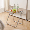 Contemporary Acrylic Folding Coffee Table with Metal Base