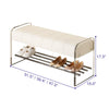 Contemporary Upholstered Shoe Bench with Acrylic Rack and Metal Base