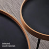 Contemporary Round Wooden Coffee Table Set with Metal Frame